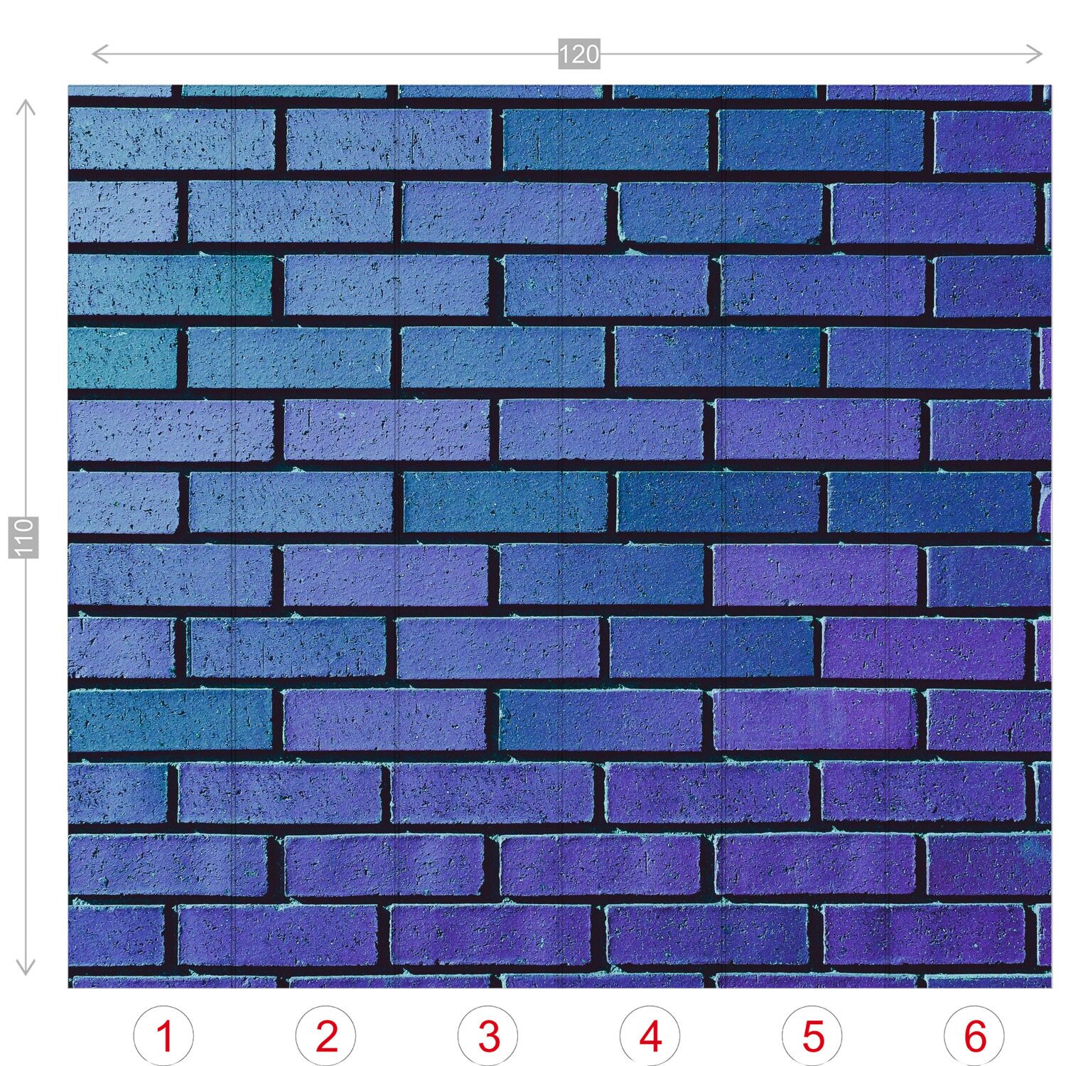 Blue Brick Wall Mural | Reusable Wallpaper | Temporary Wallpaper | Peel