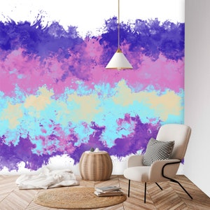 Purple Paint Burst Wall Mural | Marble Wallpaper | Peel & Stick | Removable Decor | Temporary Wallpaper | Marble Wall Mural | Pastel Decor