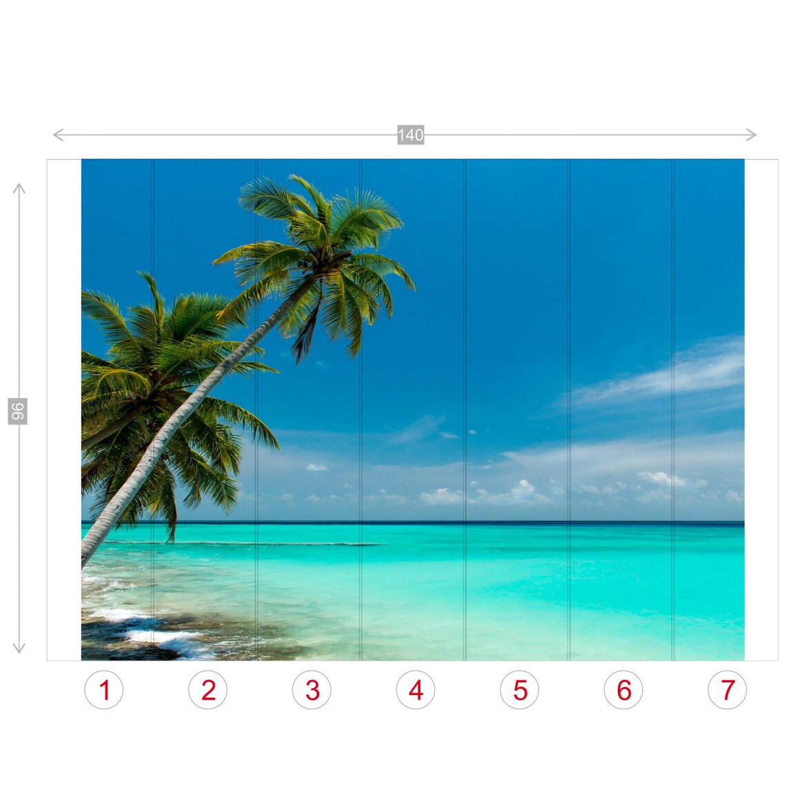 Beach Wall Mural Temporary Wallpaper Peel and Stick Wallpaper Removable