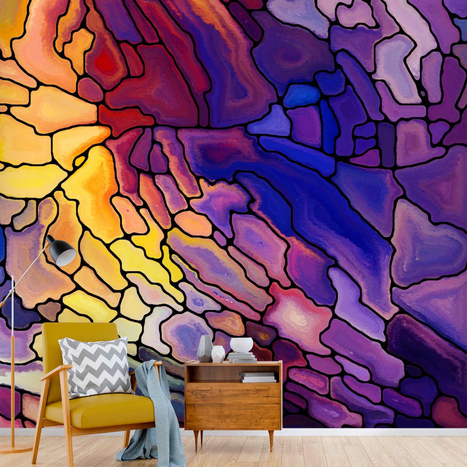Abstract Wall Mural | Temporary Wallpaper | Peel and Stick Wallpaper ...
