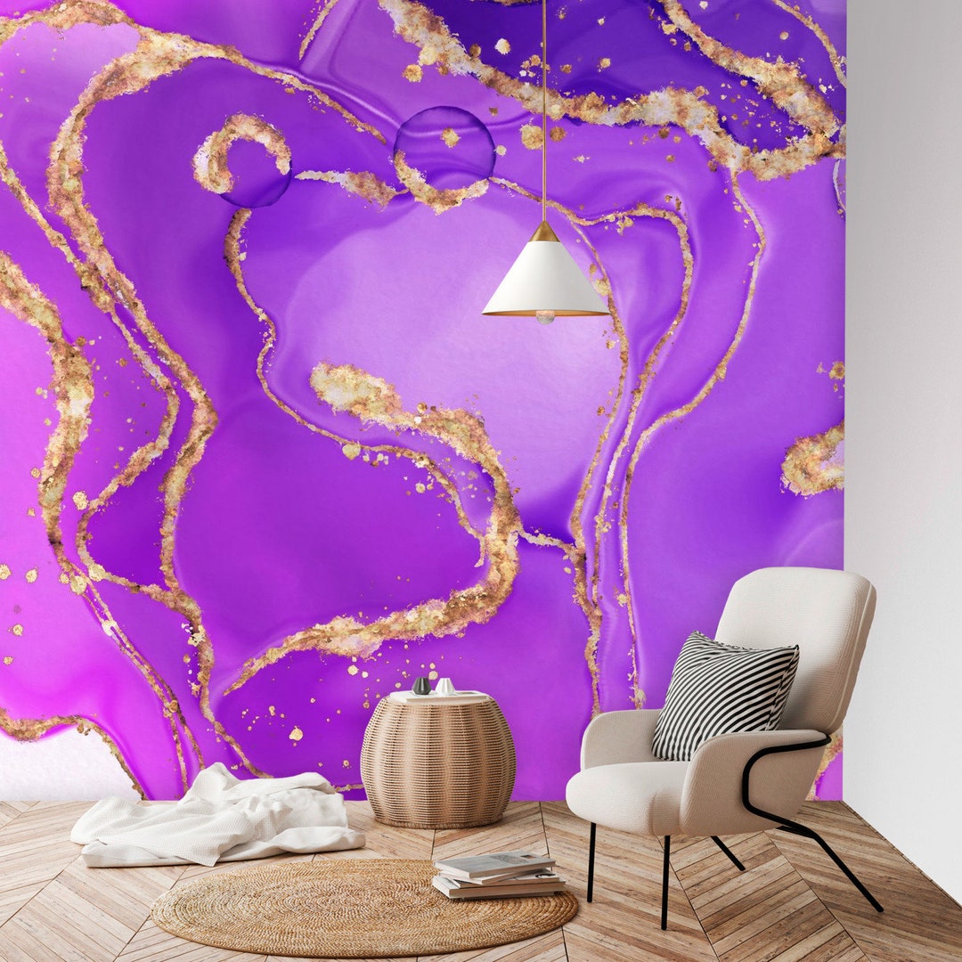 Alcohol Inks Glitter Wall Mural Temporary Wallpaper Marble Wall Decor