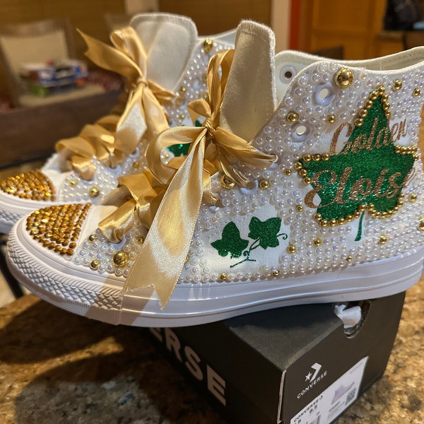 Sorority Golden Bling Converse Sneakers