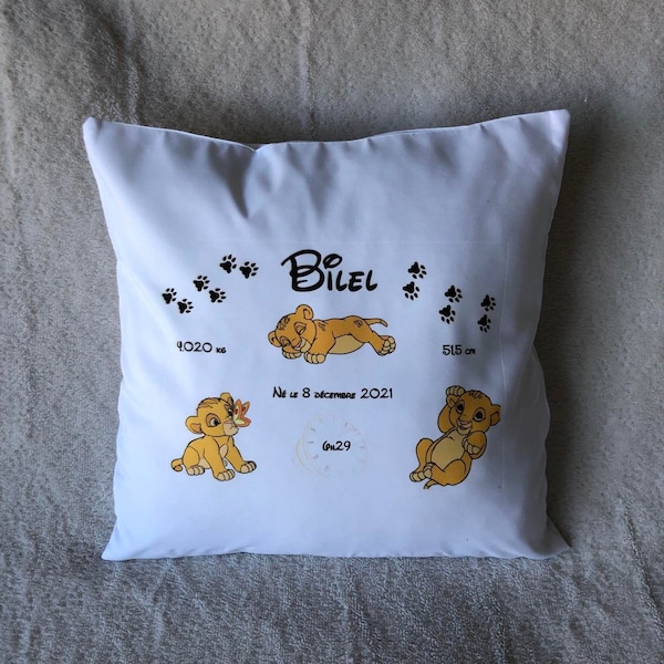 Coussin personnalisé, thème Simba bébé