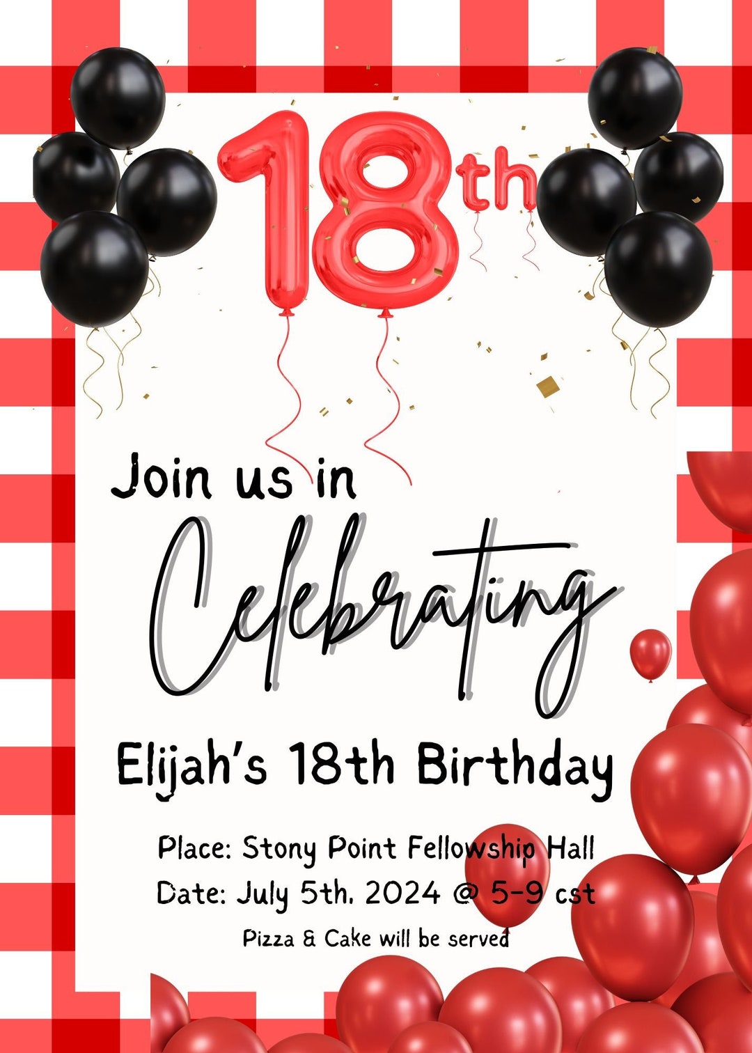 Digital Download 18th Birthday Card Template - Etsy
