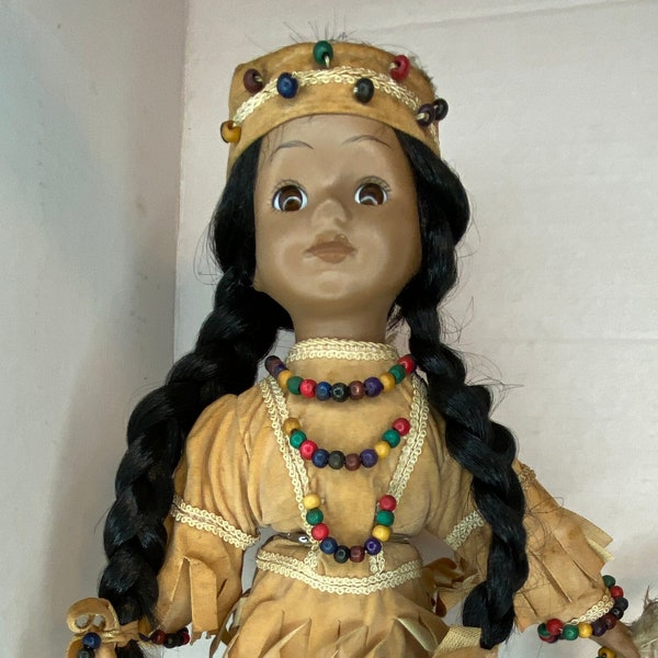 Porcelain doll Native American girl