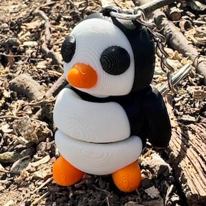 Penguin Keychain 3D Print Articulated Unique Jewelry Bag Accessory Flexible Penguin Purse Keyring Gift Perfect Animal Lover Snow Bird Charm