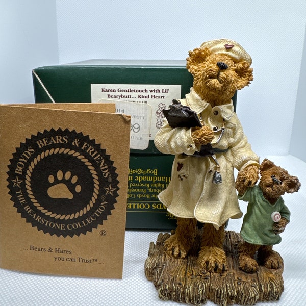 Boyd's Bear Figurine resin bear decor vintage collector gift for mom aunt grandma