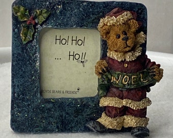 Vintage Boyd bear resin figurines collectors Mathias Kringlebeary The First Noel Boyds Bear Figurine picture frame santa bear small frame