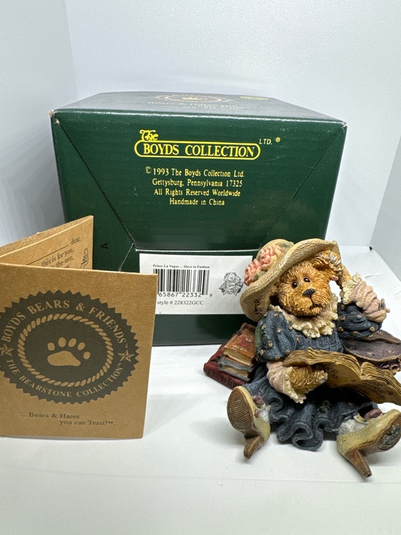 Vintage Boyds Bear Figurine prissy la vogue slave to fashion gift for mom aunt grandma resin bear decor vintage collector