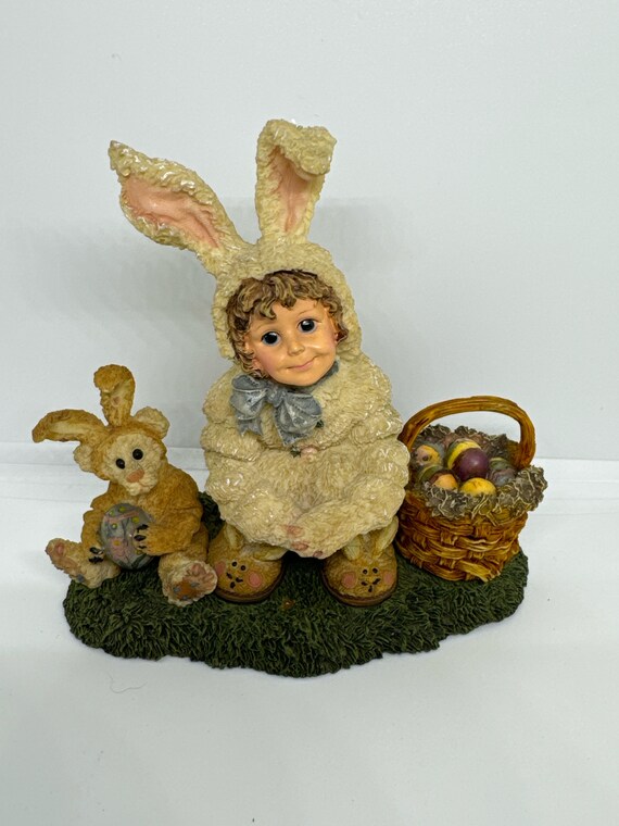 Vintage Boyds Bear Figurine Heather with Lauren bunny helpers gift for mom aunt grandma resin bear decor vintage collector