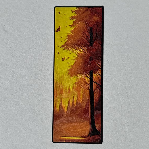 Autumn Bookmark Gift Book Lover Literary Present Fall Accessory Reading Companion Harvest Theme Pumpkin Decoration Wagon Scene Sunset Design