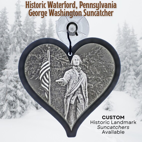 Heart Suncatchers Home Window Decor Custom Historical Building Personalized Suncatcher Valentines Birthday Holiday Gift Keychain Keepsake