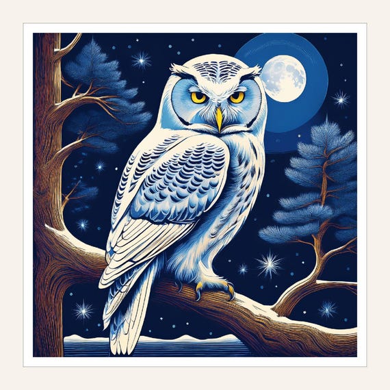 Owl Night Light Nursery Decoration Bedroom Accessory Handmade Woodland Animal Lamp Magical Bird Lighting Design Custom Illumination Moon Owl