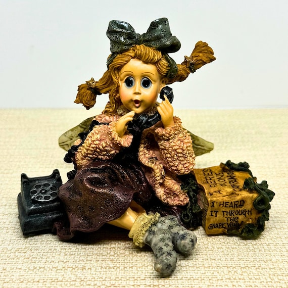 Vintage Gabrielle Faeriejabber Phone Faerie Vintage resin Boyds bear Figurine with original box gift for chatty girl