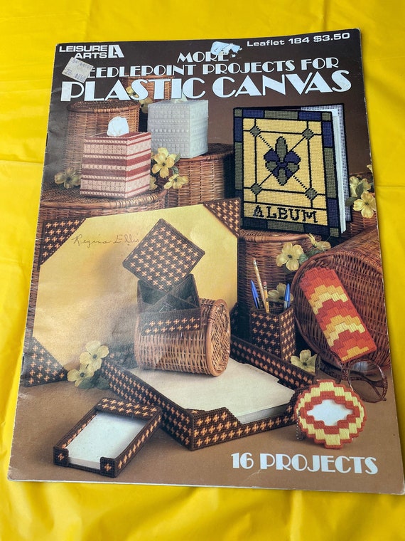 Plastic Canvas More Needlepoint Projects for Plastic Canvas Leaflet 184 Tissue Box Cover Bread Basket Photo Album Cover