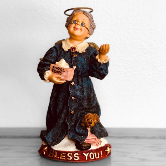 Teddy Bear Collectible Vintage Home Decor Grandma Gift Shelf Sitter Boyd Bear Figurine Present Nana Angelbless With Peekin Watching Over You