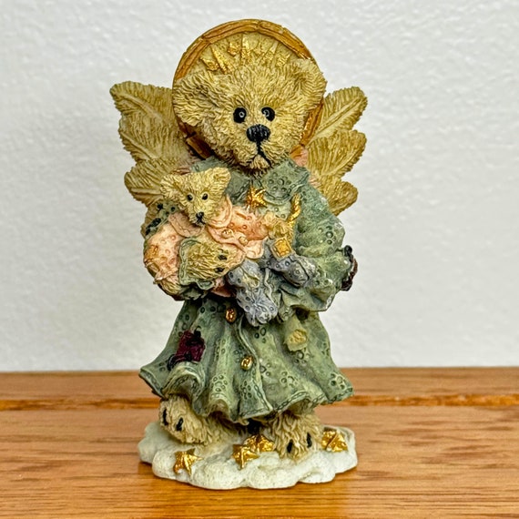 Boyd bear vintage angel decor Collectible home decoration Resin figurine knick knack shelf sitter Zoe the Angel of Life gift idea for her