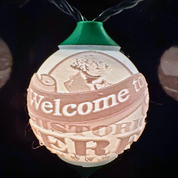 Custom Lithophane Ornament Light Display Window Decoration Christmas Tree Hanging Light Historical Piece Family Heirloom Photo Gift Holiday