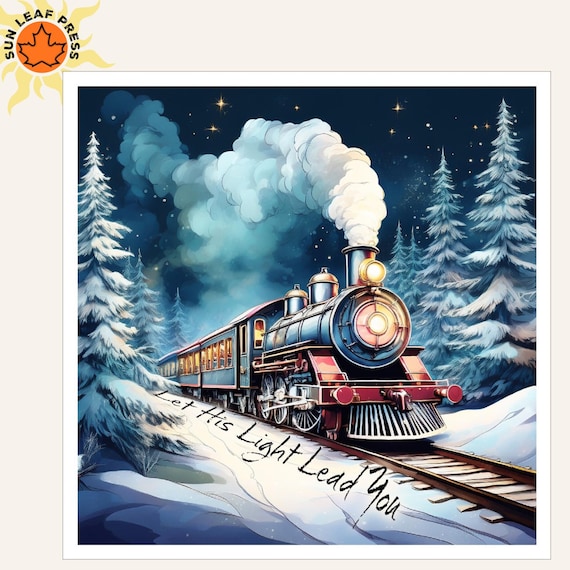Train Night Light Steam Locomotive Lamp Decoration Nursery Bedroom Illumination Christian Spiritual Gift Winter Scene Christmas Railway