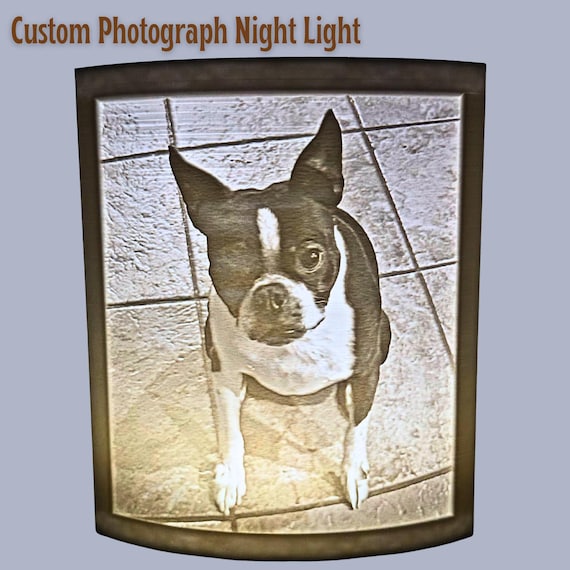 Custom Dog Night Light Pet Memorial Gift Dog Photo Light Pet Portrait Lamp Bedroom Decor Boston Terrier Led Light Personalized Keepsake Dog