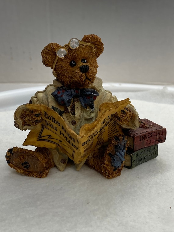 Vintage Boyds Bear Figurine Dean Newbearger III Bears & Bulls gift for girl mom grandma aunt vintage resin retired bear home decoration