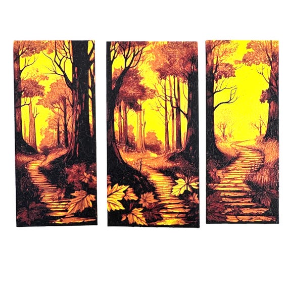 Autumn Bookmark Gift Book Lover Literary Companion Fall Accessory Panel Design Woodland Theme Reading Experience Forest Scene Decoration
