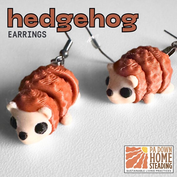 Hedgehog Plastic Animal Jewelry Custom Color Jungle Theme Design Forest Animal Style Creature Fun Accessory Casual Wear Fashion Earring
