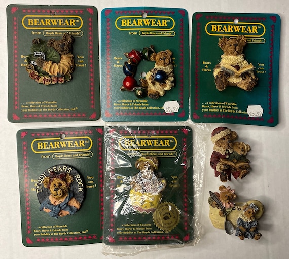 Vintage Boyds Bear Figurine Bearwear Pins Boyds Bear Brooch Vintage Bear Pins Jewelry gift for mom grandma bear lover daughter aunt teacher