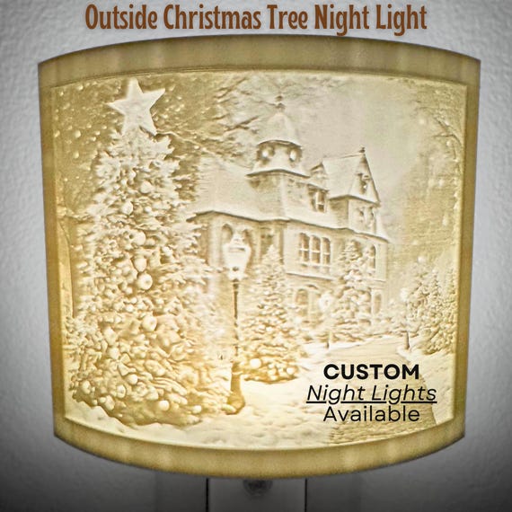 Night Light Custom Photo LED Light Gift Home Decor Ambient Light 3D Printed Lithophane Outside Winter Light Gift Teacher Mom Valentine
