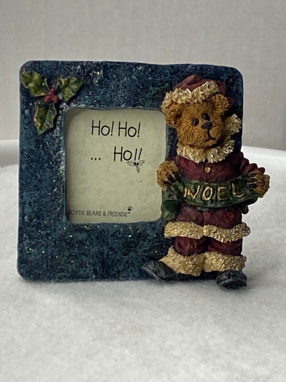 Vintage Boyd bear resin figurines collectors Mathias Kringlebeary The First Noel Boyds Bear Figurine picture frame santa bear small frame
