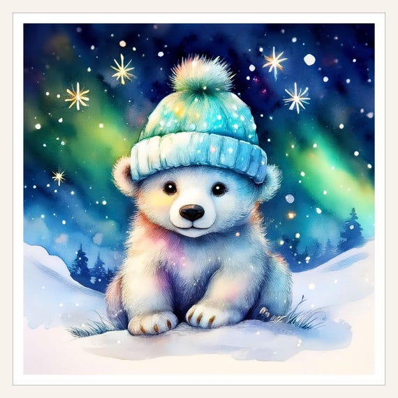 Polar Bear Nightlight Nursery Decoration Baby Room Lighting Accessory Child Bedroom Lamp Personalized Name Illumination Magical Light Arctic