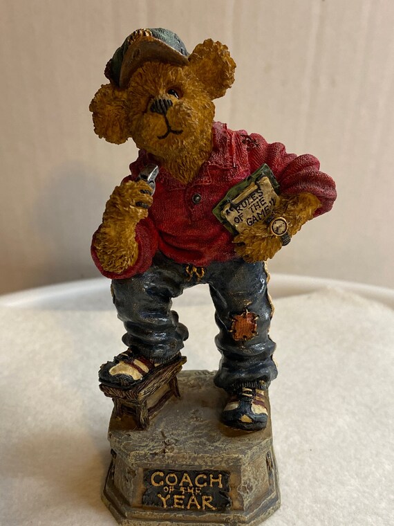 Vintage Boyds Bear Figurine Coach Grizberg Leading the Way gift for dad mom aunt uncle friend vintage retired resin bear home decoration