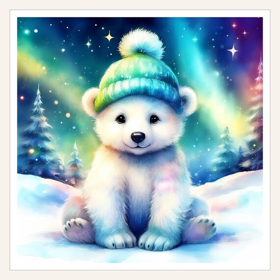 Personalized Night Light Polar Bear Lamp Custom Bedroom Lighting Kids Room Arctic Nursery Decor Winter Themed Child Bedside Glowing Gift