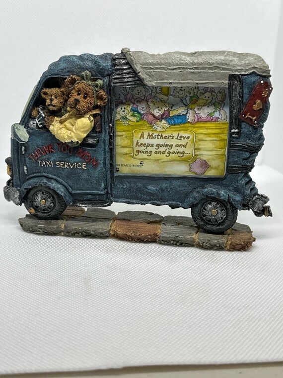 Vintage Boyds Bear decor  momma rushalot and crew taxi service picture frame gift for mom aunt grandma resin bear figure vintage collector