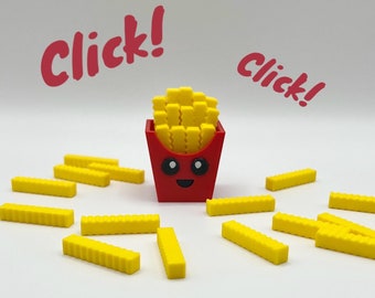 French Fry Clicker Fidget, Clicking French Fry, Fun Stress Toy, Class Treasure Box, Classroom reward, Office Desk Toy, Unique Gift, Sensory