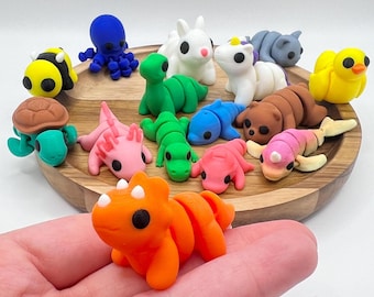 Mystery Bag of Cute Mini Fidget Animal Toys, Teacher rewards, classroom management, treasure chest, articulated, 3D printed, Stress relief