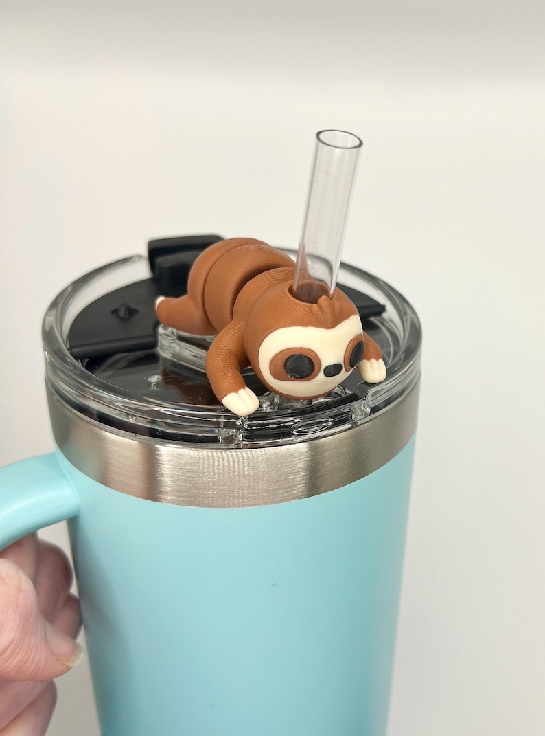 Straw Topper Buddies, Tumblers, Cow, Pig, Sloth, Axolotl, Otter, Dragon ...