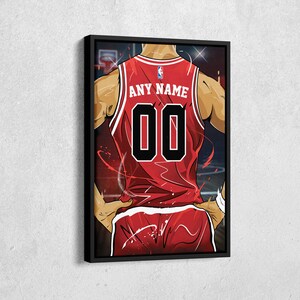 Michael Jordan Signed Bulls 44x32 custom framed jersey display