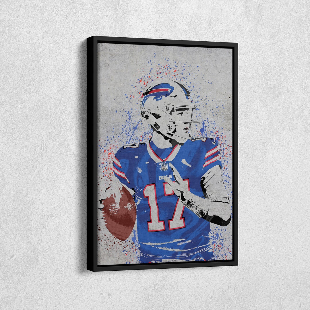 Josh Allen Poster Splash Art Buffalo Bills NFL Canvas Wall Art Etsy