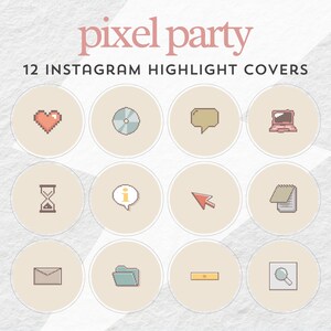 Instagram Highlight Covers | Pixel Party | Computer Bits | Tech Symbols | 12 High-Quality Images