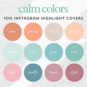 Instagram Highlight Covers | Calm Colors | Aesthetic Social Media Icons | 100 High Quality Images