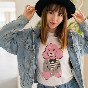 WOOF "The Dog Lovers Club" Dressed Up Dog Cartoon Graphic T-Shirt