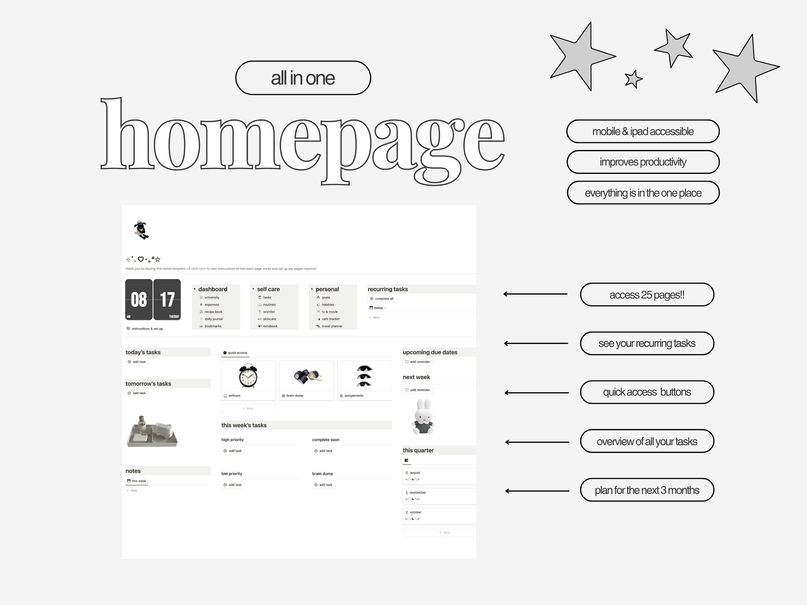 Notion Template | All in One Planner | Student Planner | Digital ...