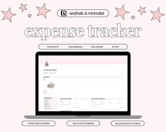 Finance Tracker | Expense Tracker | Budget Planner | Savings Tracker | Notion Template | Aesthetic Notion | Pink Coquette Aesthetic