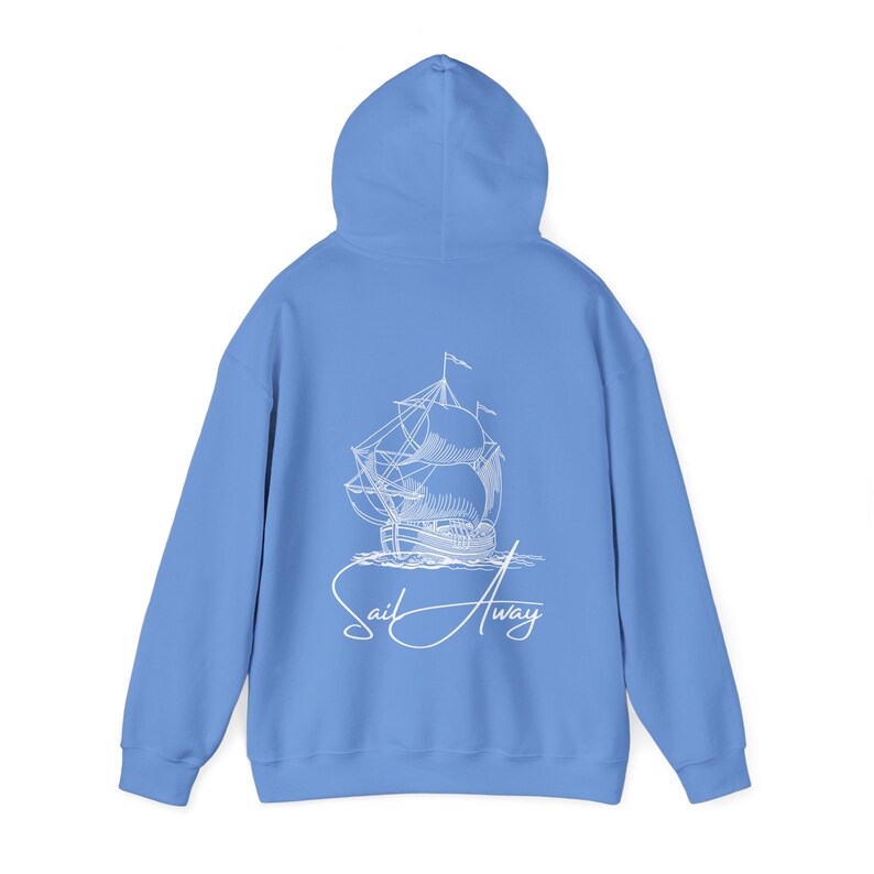 Sail Away Hoodie, Vintage Pirate Ship, Cottagecore, Coastal