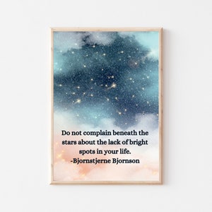 Night Sky Starry,Sky Art Print,Nachthimmel Print,Bjornson Zitat,Celestial Print,Starry Night Art Print,Sternbild Poster,Stern Wanddekor