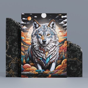 Mystical Wolf Guardian | Instant Download | Digital Print | High Quality PNG, PDF