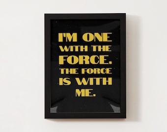 Minimalist Star Wars Quote Print: Sci-Fi Home Decor (Digital Download)