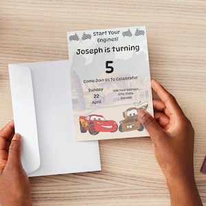 Cars Birthday Invitation