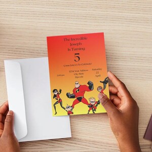 Invitación de cumpleaños de Los Increíbles